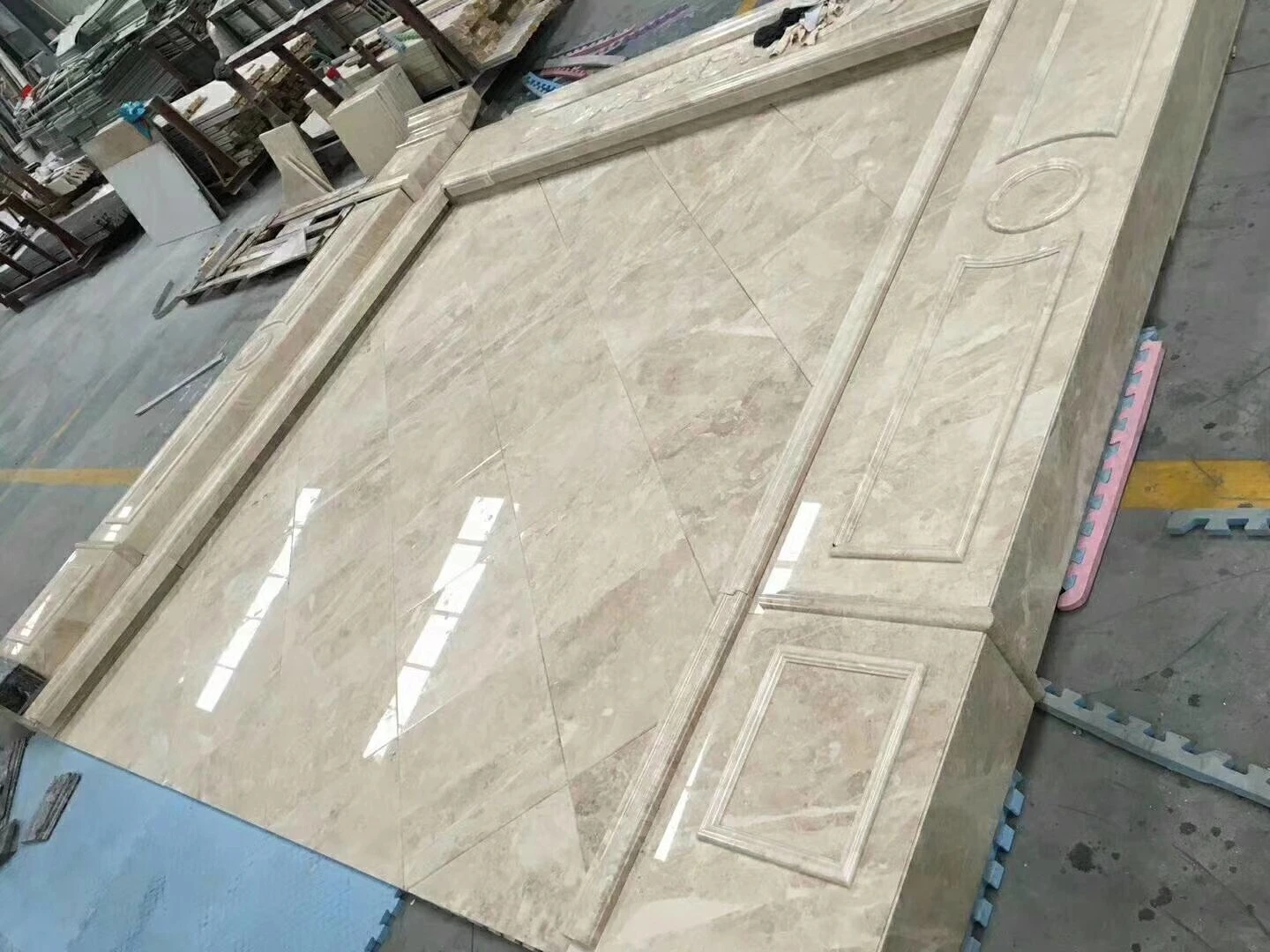 Natural Stone Cappuccino Cream Marble Moulding for Interior Wall Door Decoration