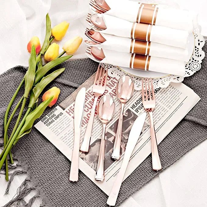 Premium Disposable Silver Cutlery for Wedding and Birthday Party