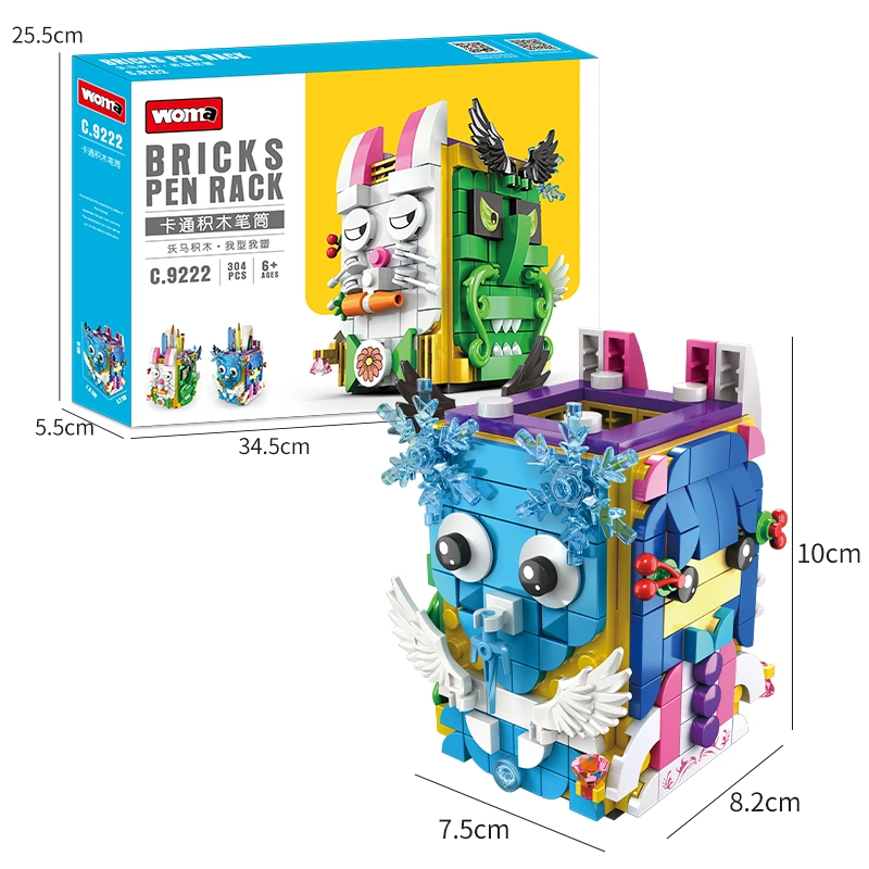 WOMA Toys Amazon Hottest Venta niños día niño Cartoon Pen Box Girl Pen portacápices pequeño bloque de construcción Juego de Puzzle Juego de Juego de Juguetes de ladrillo