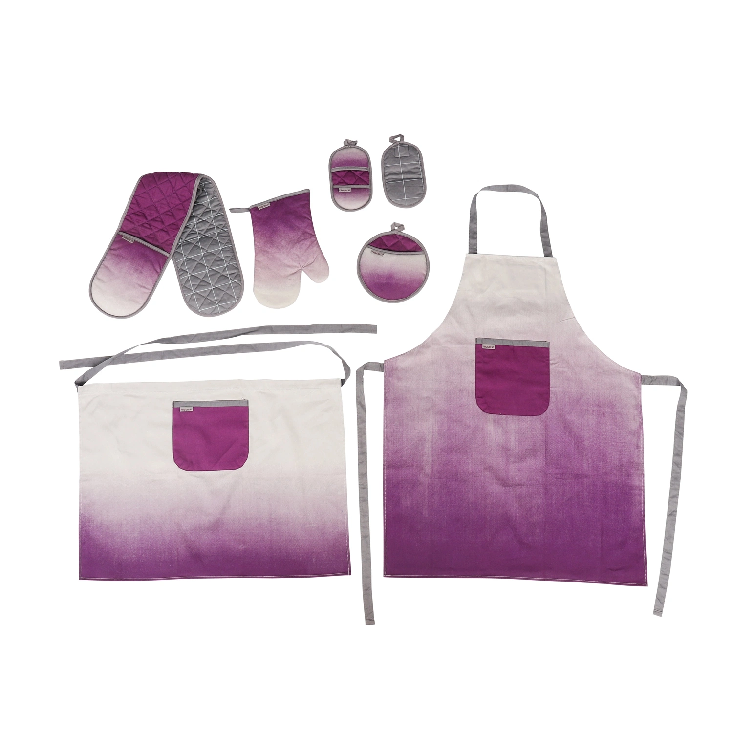 Kitchen Set Oven Mitts Potholder Apron, Non Slip Heat Resistant Gloves for Baking Cooking BBQ Grilling