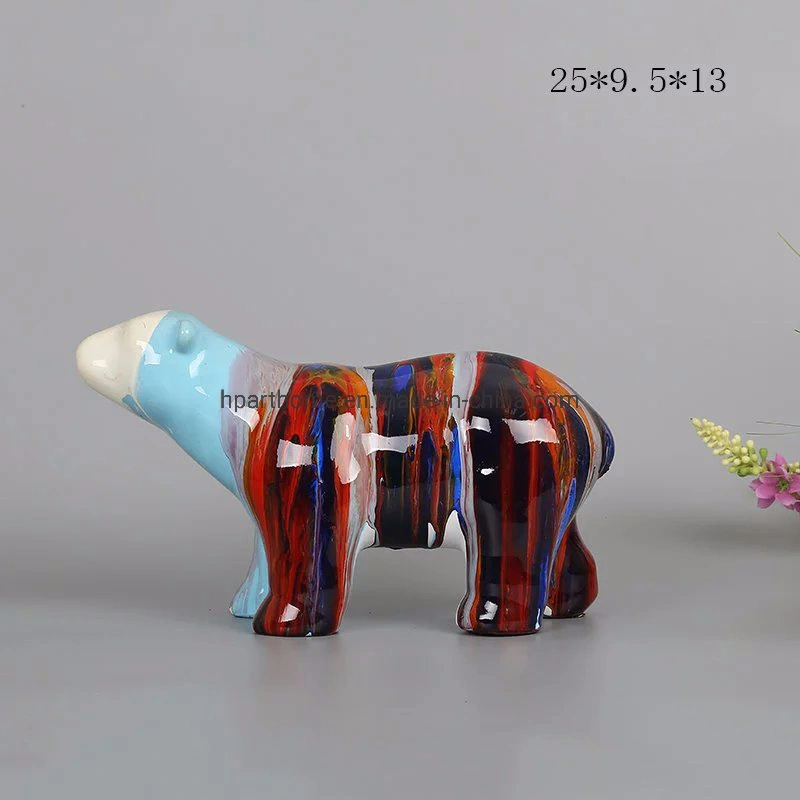 Lively Resin Polar Bear Statue Office Holiday Decoration Arts Crafts