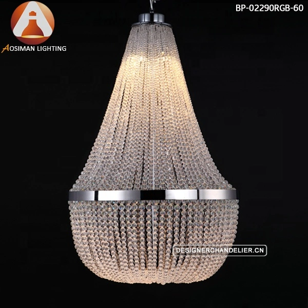 Clear Impero Crystal Chandelier Pendant Light - White Color