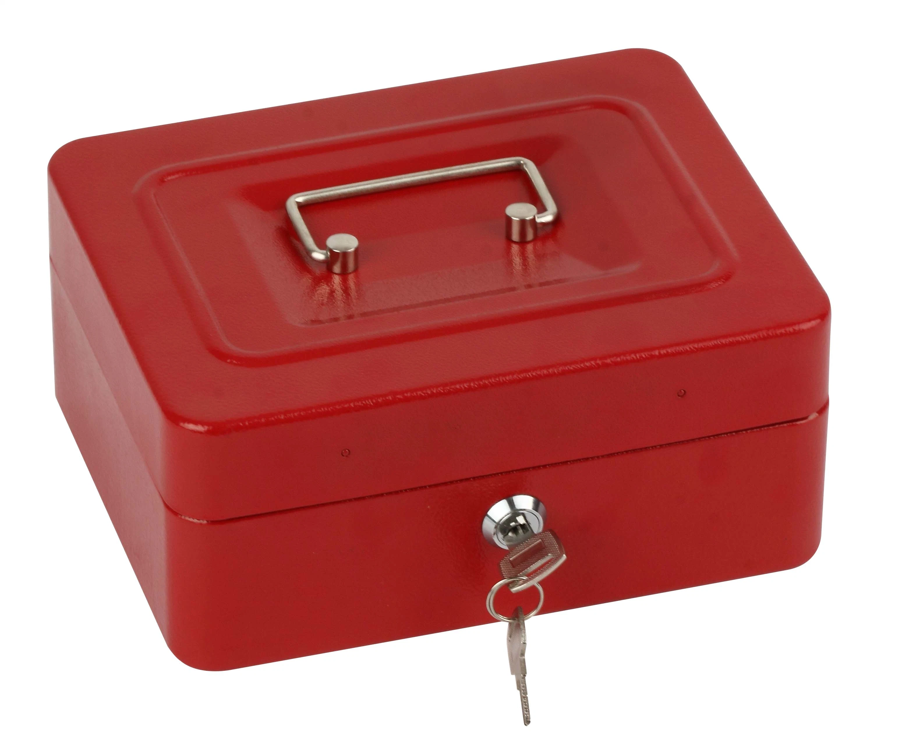 Caixa de caixa de fechadura de chave com bandeja de dinheiro