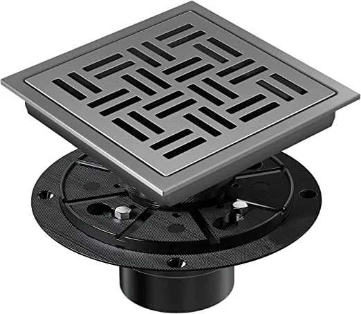 Floor Tile Insert 6 Inch Smart Kitchen Square Shower Drain with Flange