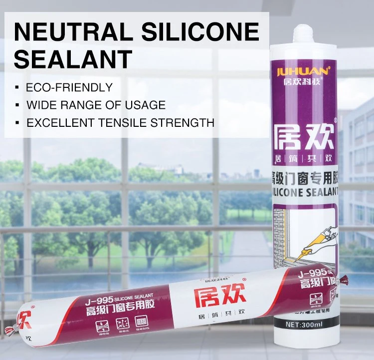 Eco-Friendly Strong Initial Tack Glass Odorless Silicone Sealant Adhesive for Window and Door