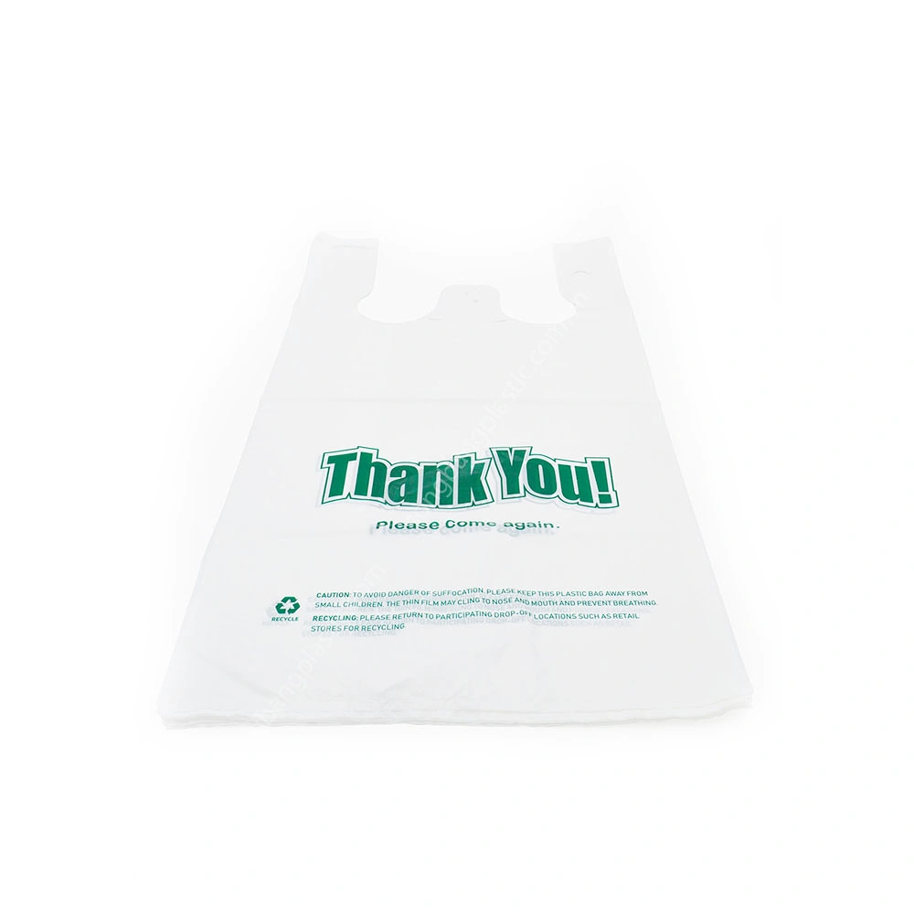Plastic Clear White Black T-Shirt Bag on Roll Grocery Store Plastic Bag Recycling