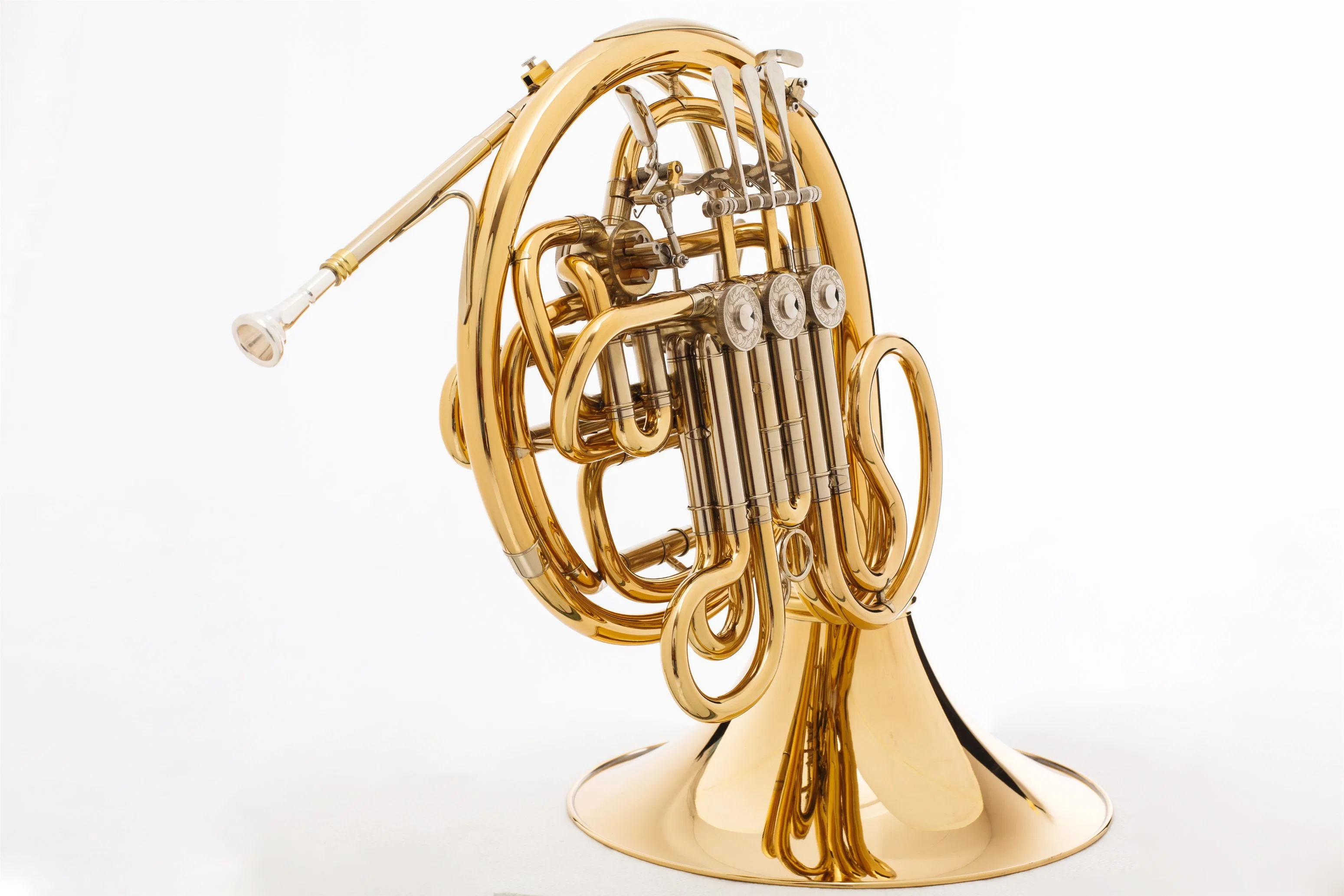 4-Key Double Detachable French Horn -Gold Lacquer Brass Instrument