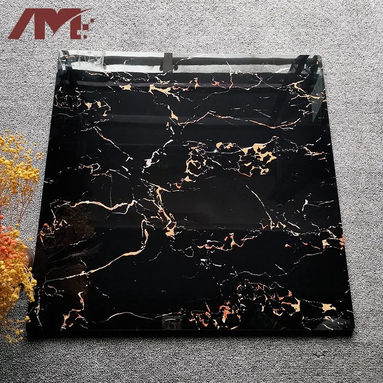 Foshan Wholesales Black and White Polished Porcelain Floor Tile Marble