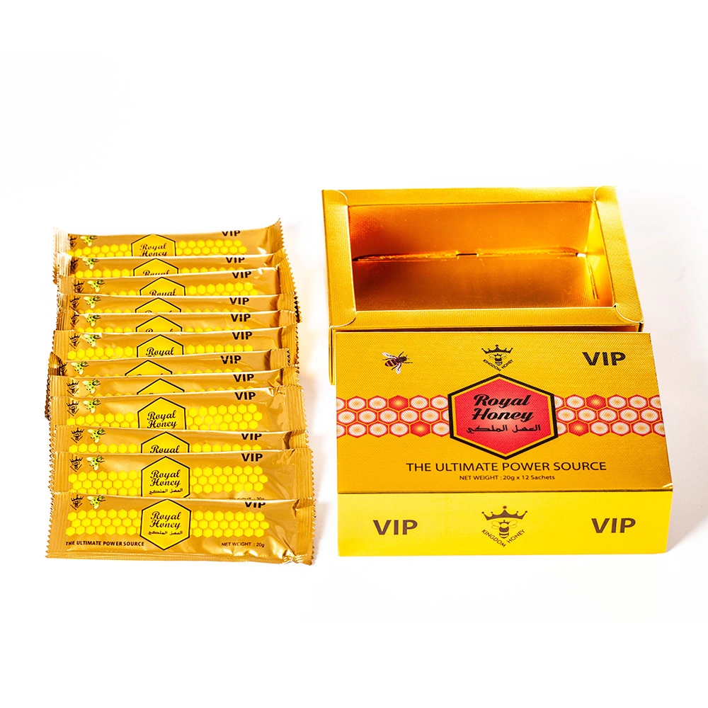 Rendimiento de alta calidad/alto costo Royal VIP King Honey para él - Oro (12 sobres - 20 g)