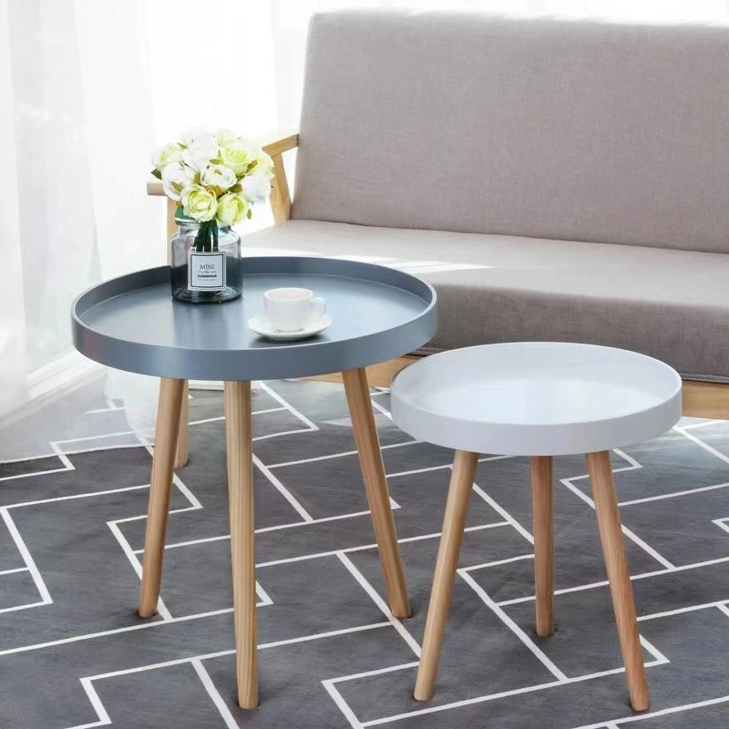 Modern Round Coffee Table Living Room Furniture Plastic Sofa Side Bedside Table