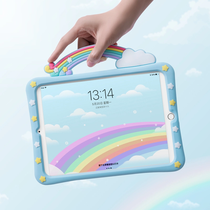 Rainbow Cartoon Shockproof Case for iPad Air 4 5 10.9inch Tablet Case Silicone Cover for Kids