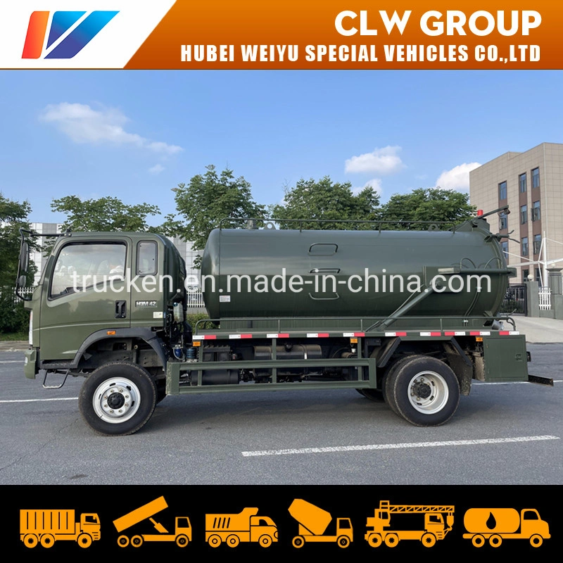 Sinotruk Homan 4X4 All Wheel Drive off Road 8000L Vacuum Sludge Sewage Suction Truck