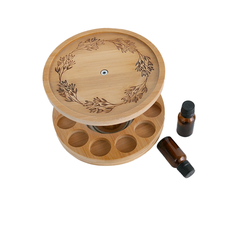 Laser Carved Bamboo Wooden Essential Oil Rack