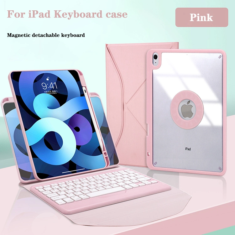 New with Pencil Holder Clear Back Sheel Keyboard Case for iPad PRO 12.9 Inch 2021 5th/4th/3rd Generation