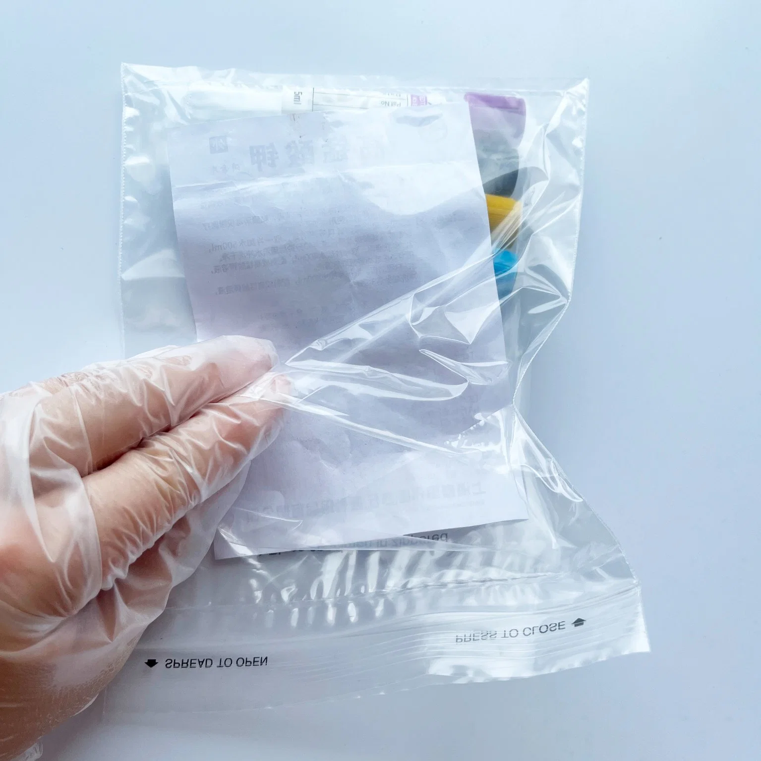 Clear Transparent Plastic Biohazard Specimen Bag