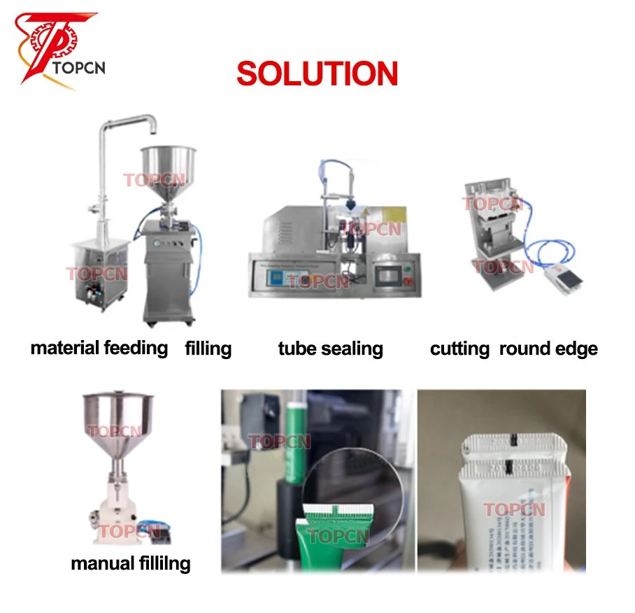 Topcn High quality/High cost performance Semi Automatic Nail Glue Gel Plastic Aluminum Tube Filling and Sealing Machine