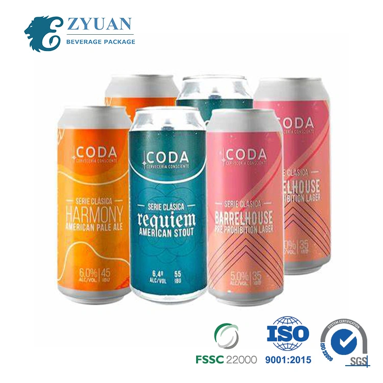 473ml Standard Low Minimum Order Quantity Custom Printed Blank Aluminum Beverage Beer Juice Drink Can