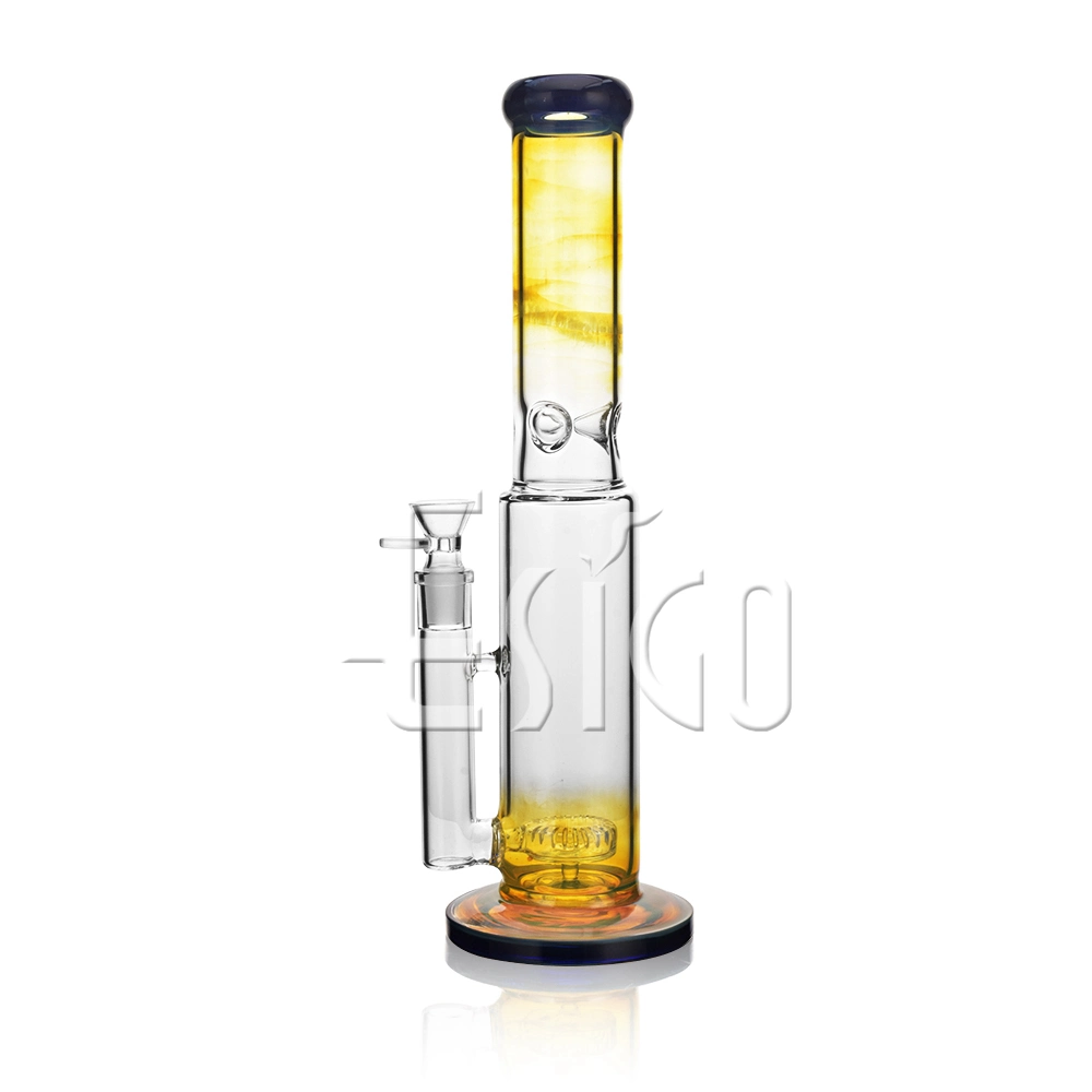 Esigo Stock Clearance Special Offer Glass Water Pipe Hookah Shisha DAB Rig High-End Electroplate Color Straight Tube Wholesale/Supplier Glass Smoking Pipe