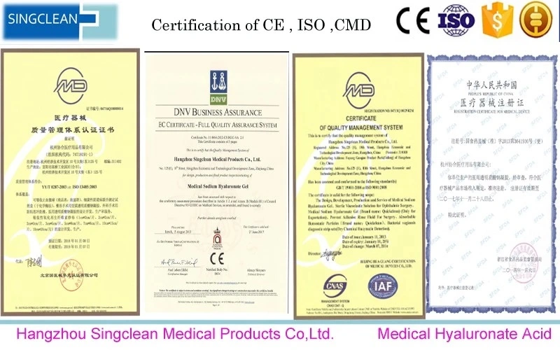 with Logo Printing Human Singclean Sodium Hyaluronate Ophthalmic Viscosurgical Device