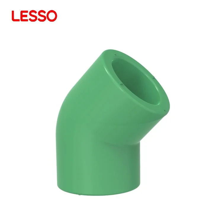 Green Color 2.5MPa Socket Fusion Water Supply PPR Pipe 45&deg; Elbow