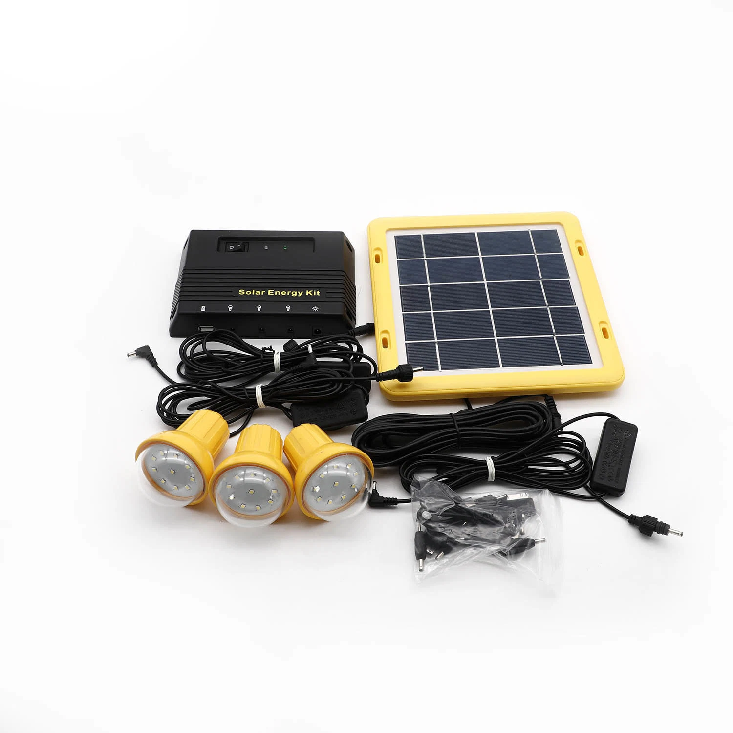 3 luz de LED/USB do Sistema de Iluminação Solar Luz Kit com carregador de telemóvel