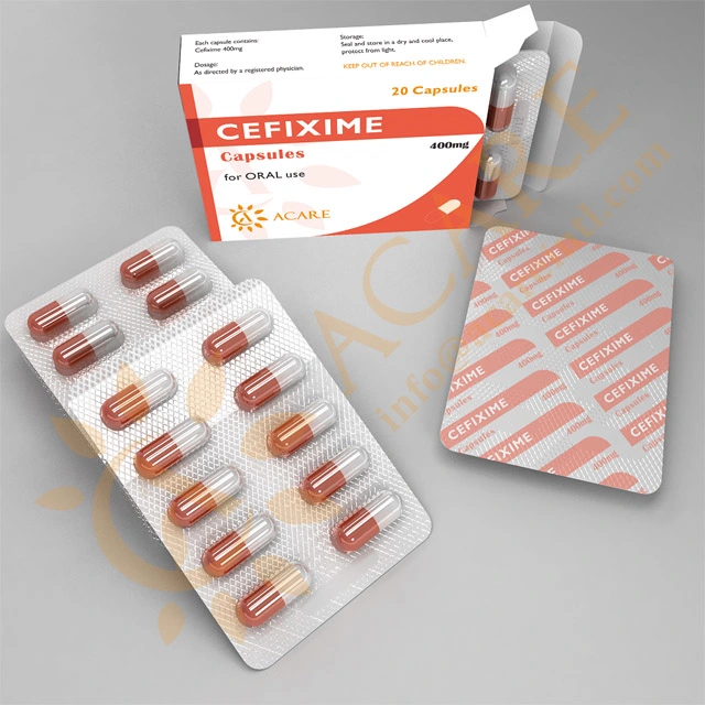 Medicina genérica exportação da China Cefixime Capsules 400mg; 200mg