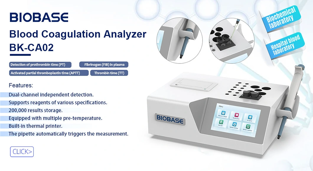 Biobase Blood Coagulation Analyzer Clinical Chemistry Analyzer Coagulometer Analyzer Bk-Ca02