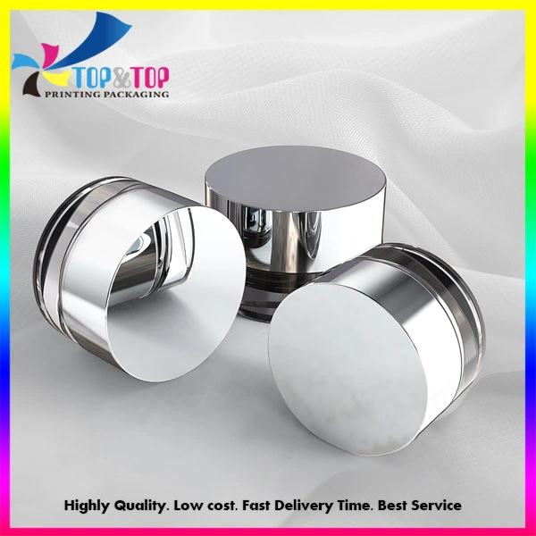 Customized Luxury Round Clear Acrylic Cosmetic Jar with Silver Cap 30g 50g