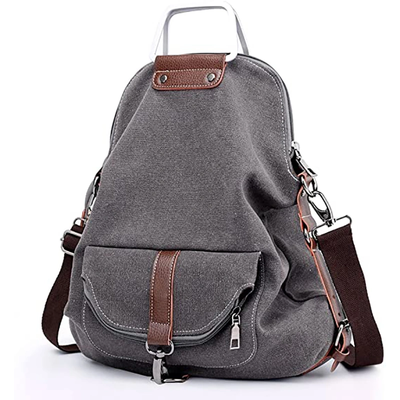 College School Travel Adjustable Shoulder Bag Rucksack Women Vintage Canvas Backpack