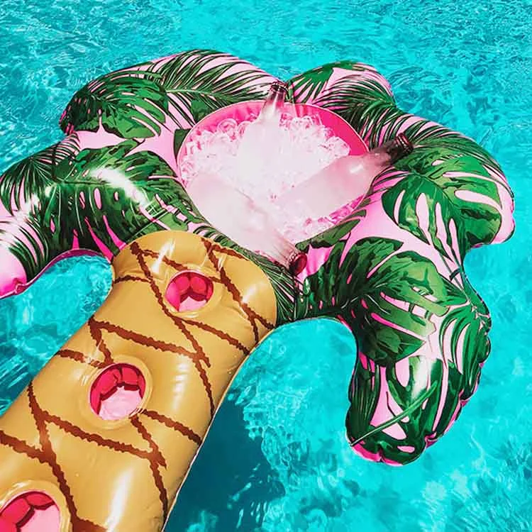 Summer Pool Supply Inflatable Palm Multi Drink Holder