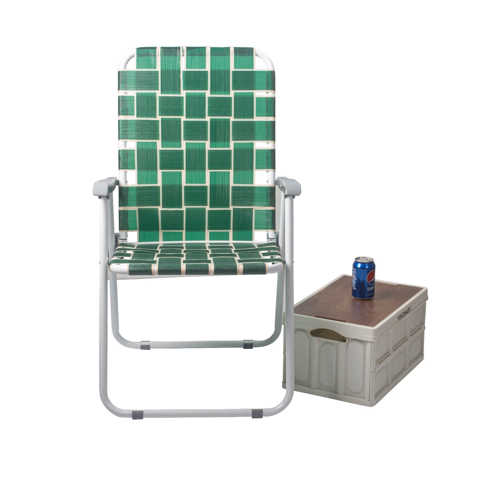 Langlebiger faltbarer Stahl Woven Beach Chair für Camping