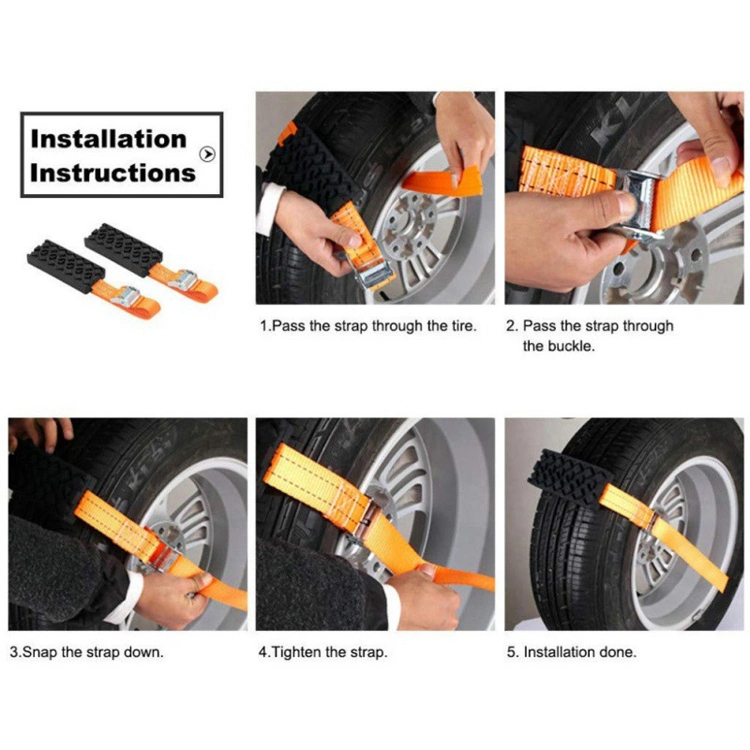 Kingslings Auto-Notfall-Tools Winter Kunststoff-Sicherheitsketten Anti-Skid-Gürtel SUV-Schneetürmbrett