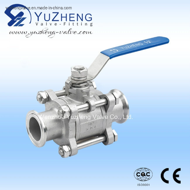 Industrial 3 Pieces Clamp Ball Valve Stainless Steel Material