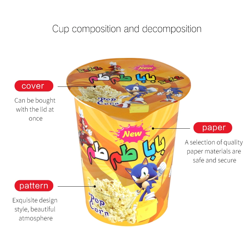 Custom Printed Eco Friendly Paper Popcorn Family Bucket Bowl Cup