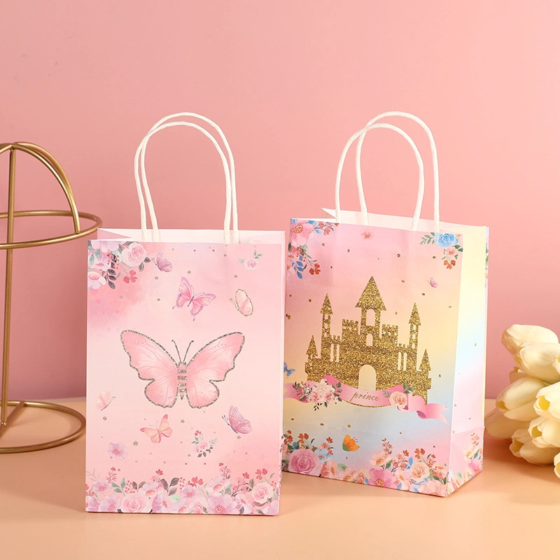 Customized Promotion Transport Paper Bags Wedding Birthday Gifts Kraft Paper Packaging Bags