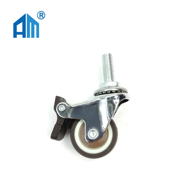 4 5 6 8inch PVC/PU Heavy Duty Industrial PP Plastic Core Swivel Plate Caster Wheel with Brake for Trolley