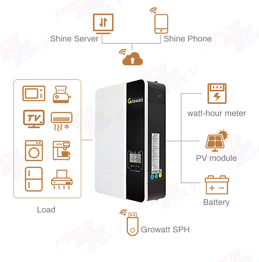 Inverseur Goodwe hybride solaire 48V 3.6KW 5kw monophasé onduleur de stockage d'énergie