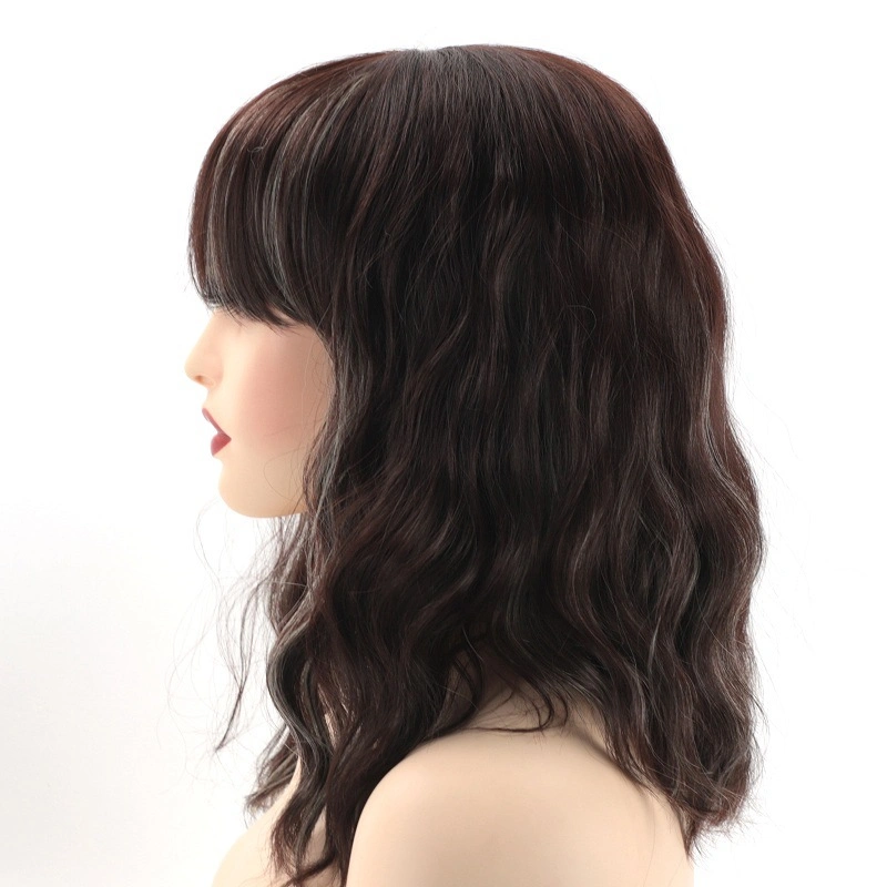 Wigs Wavy Pink Air Bangs Collarbone Hair Long Section Water Ripple