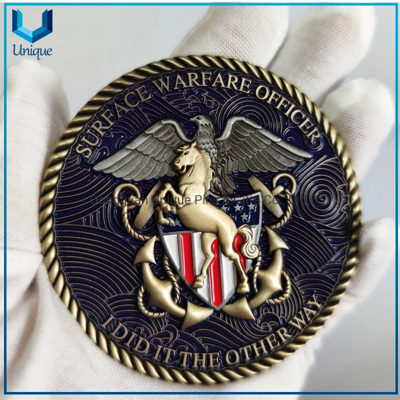 100mm em liga de zinco fundido artesanato de metal Custom 3D da Polícia Militar Coin, design livre de esmalte macio Award Loja Moeda Medalha de Honra