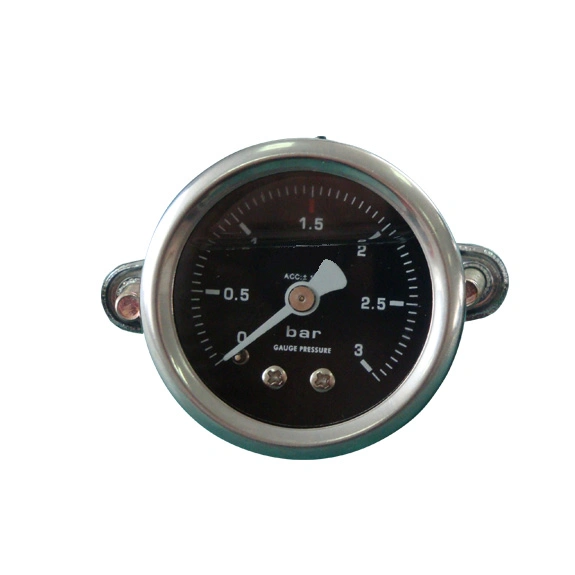 1.5inch-40mm Half Stainless Steel Back Thread Type Liquid Filled Pressure Gauge with Rhombic Clamp