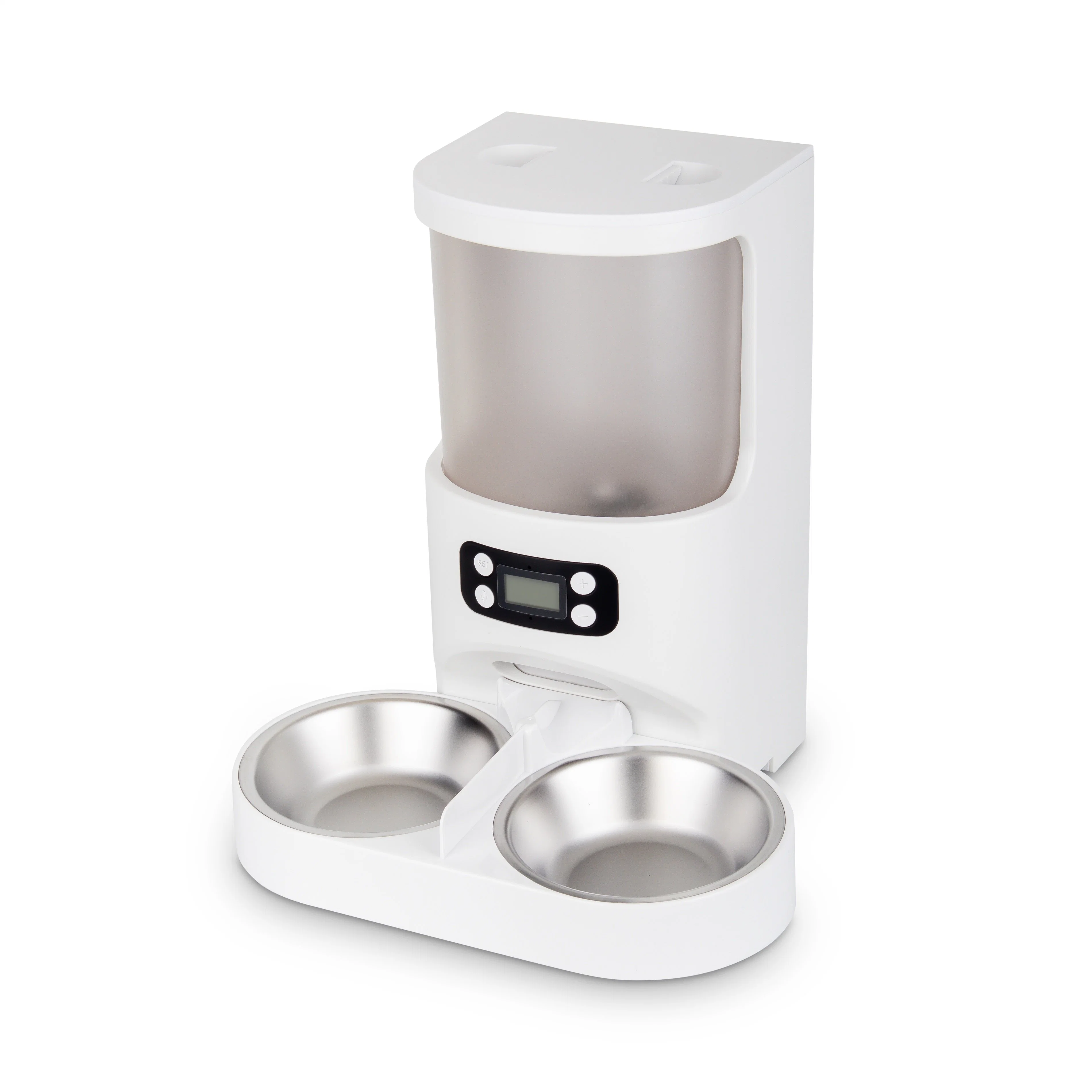 4L Cat&amp;comida para cão Botão de alimentação dupla de controle de vaporização Smart Alimentador Pet