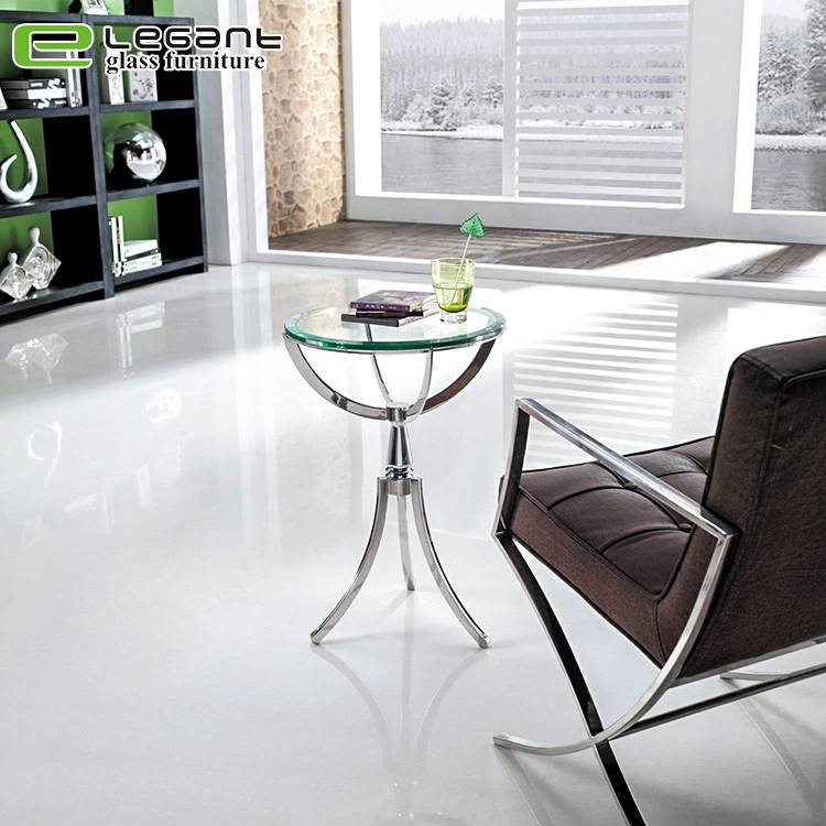 Strengthen The Metal Bracket Square Glass Side Table