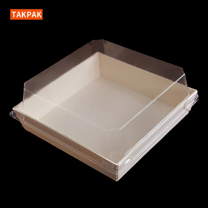 Biodegradable Disposable Ecofriendly Wooden Take out Pastry Cake Lunch Sushi Tray Box