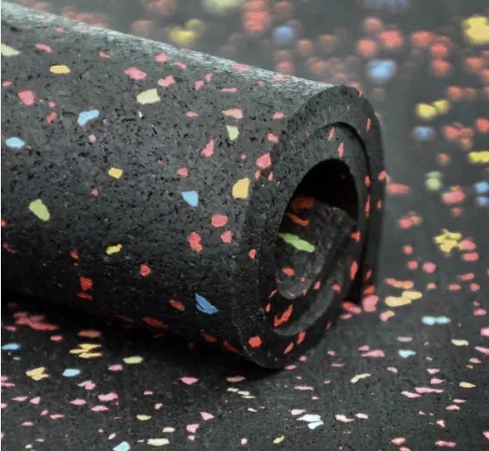 Al por mayor, rollos de goma de 6 mm de alta calidad con revestimiento antideslizante EPDM/SBR para pisos de gimnasio. Rollos de goma y baldosas para centros de entrenamiento de gimnasio aprobados por En71-3.