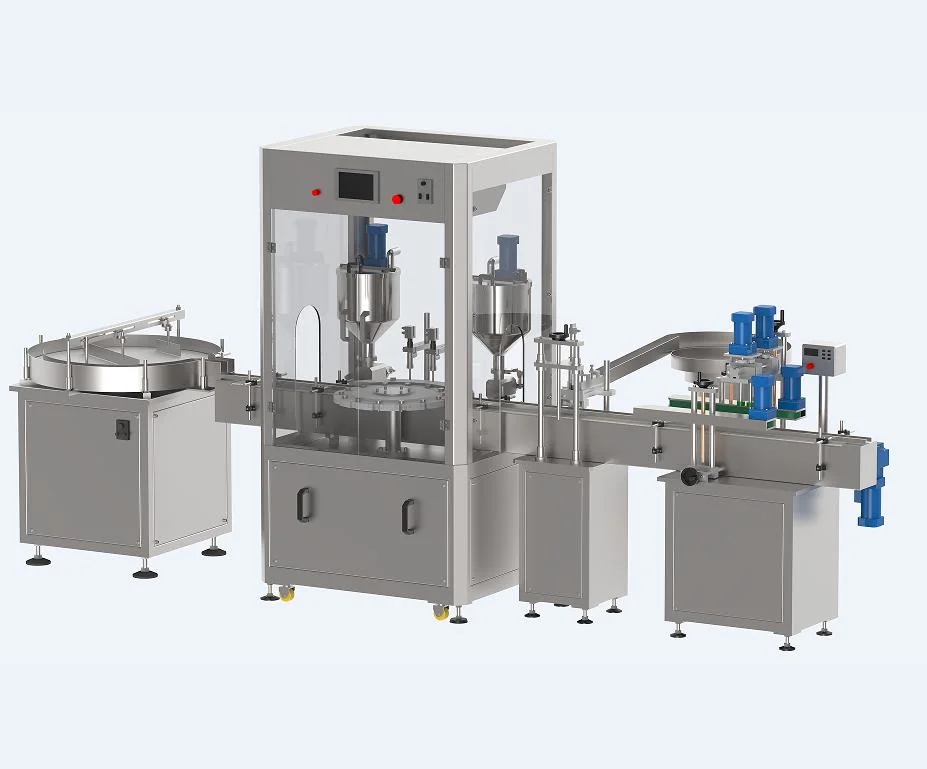 Automatic Full Line Beverage Liquid Essential Oil Perfume Bottles Cosmetics Filling and Capping Packing Machines