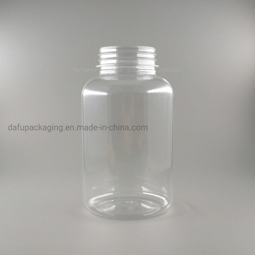 Custom Pet Bottle 300ml Clear Plastic Capsule Container with Caps