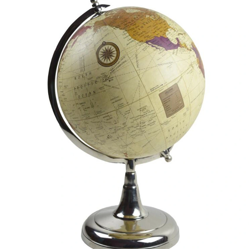 Desk Globe Wooden Stand Globe Polished Finishing World Map Globe