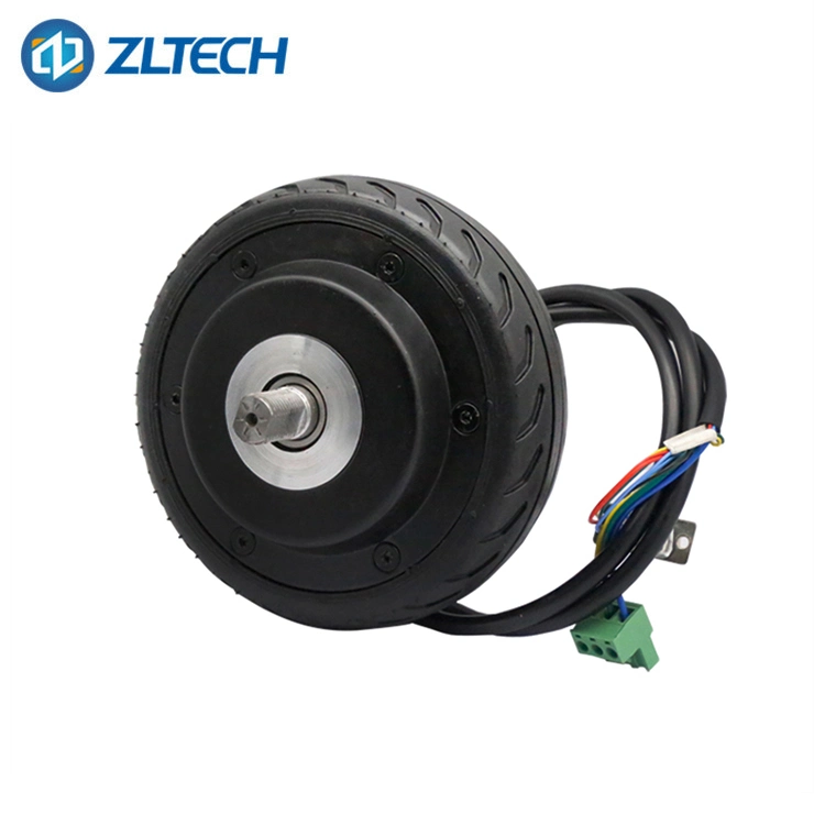 Zltech CE RoHS 5inch 24V 300rpm 150W 60kg Load Non-Marking Rubber Tire 4096PPR Encoder Small Brushless DC Electric Drive Wheel Hub Servo Motor for Mobile Robot