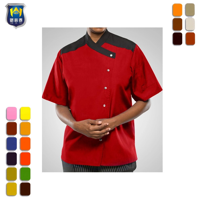 Restaurante Chef Venda quente fardas garçonete vestuário de trabalho e uniformes Chef vermelho