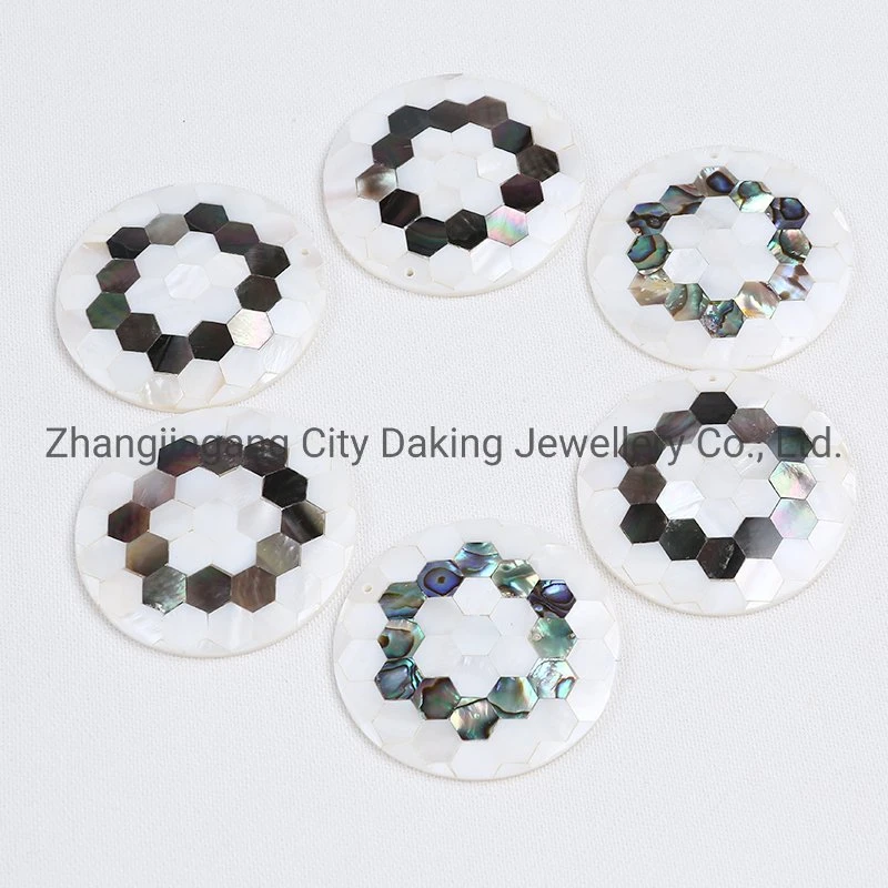 Wholesale/Supplier Natural Mother of Pearl Mosaic Round Coin Shape Shell Pieces Jewelry Accessories